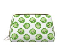 Borsa per il trucco in pelle, con occhi carini e cavolo luminoso, borsa da viaggio per donne, borsa per il trucco, organizer per trucchi di grande capacità, graziosa custodia per trucchi