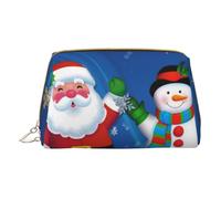 Borsa per il trucco in pelle da donna per borsa alla moda sacchetto cosmetico durevole portatile da viaggio borsa da toilette da donna ragazze carino borse per lavaggio/polli da fattoria, Babbo Natale