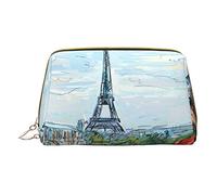 Borsa per il trucco in pelle da donna per borsa alla moda sacchetto cosmetico durevole portatile da viaggio borsa da toilette da donna ragazze carino borse per lavaggio/astratto globo del mondo,
