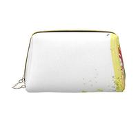 Borsa per il trucco in pelle da donna per borsa alla moda sacchetto cosmetico durevole portatile da viaggio borsa da toilette da donna ragazze carino borse per lavaggio/astratto globo del mondo,