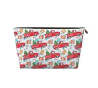 Borsa per il trucco in pelle di abete rosso ad acquerello, borsa da toilette cosmetica da viaggio per donne, borsa per trucco di grande capacità, organizer per trucco con cerniera
