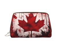 Borsa per il trucco in pelle di cervo, borsa da viaggio di grande capacità, articoli da toeletta a doppio scopo e borsa per il trucco, Bandiera del Canada., Taglia unica, Zaino per la scuola