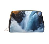 Borsa per il trucco in pelle di cervo, borsa da viaggio di grande capacità, articoli da toeletta a doppio scopo e borsa per il trucco, Oceano Alba, Taglia unica, Zaino per la scuola