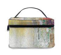 Borsa per il trucco in pelle, fiori astratti Ivy Back Florets Arbusti, Borse per il trucco portatili impermeabili