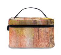 Borsa per il trucco in pelle, fiori astratti Ivy Back Florets Arbusti, Borse per il trucco portatili impermeabili