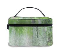 Borsa per il trucco in pelle, fiori astratti Ivy Back Florets Arbusti, Borse per il trucco portatili impermeabili