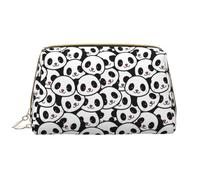 Borsa per il trucco in pelle, graziosa borsa per cosmetici con viso di panda borsa da viaggio per donne, borsa per il trucco, organizer per trucchi di grande capacità, custodia per trucco carina