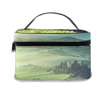 Borsa per il trucco in pelle, Mattina di inizio primavera in Toscana, Borsa per il trucco portatile impermeabile