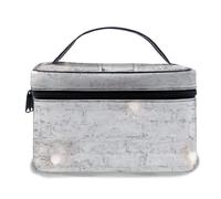 Borsa per il trucco in pelle, sgabello bianco vuoto, borse per il trucco portatili impermeabili