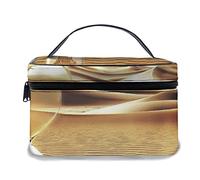 Borsa per il trucco in pelle, Surrealismo del paesaggio del desertoTempo del castello di sabbia a clessidra, Borse per il trucco portatili impermeabili