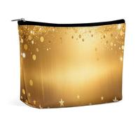 Borsa per il trucco in PU con lamina d'oro glitterata, grande capacità, organizer da viaggio per cosmetici con chiusura a cerniera, astuccio per articoli da toeletta resistente all'acqua per uso quo
