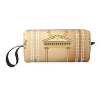 Borsa per il trucco in stile antico con ramo d'ulivo romano e stampa greca, borsa per cosmetici resistente, borsa da viaggio per il trucco, regalo essenziale per donne e uomini, bianco, Taglia unica