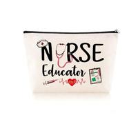 Borsa per il trucco in tela per infermiera educatrice per donne e uomini, regalo per infermieri registrati, organizer da viaggio per collega, compleanno, regalo di ringraziamento per i migliori amici