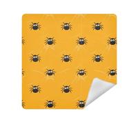 Borsa per il trucco in tessuto per obiettivo della macchina fotografica, borsa da viaggio autoadesiva, organizer da 35,8 x 33,8 cm, per donne, Divertimento Web Giallo, 21.7x21.7in