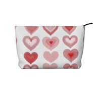 Borsa per il trucco in velluto a coste a forma di cuore con fodera robusta per viaggi e uso quotidiano