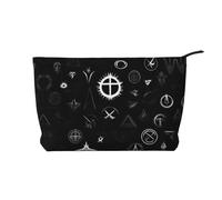 Borsa per il trucco in velluto a coste Black and White Universe con fodera robusta per viaggi e uso quotidiano