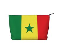 Borsa per il trucco in velluto a coste con bandiera del Senegal e fodera robusta per viaggi e uso quotidiano