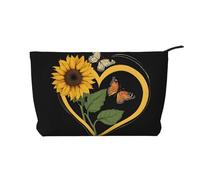 Borsa per il trucco in velluto a coste con cerniera, borsa per cosmetici, articoli essenziali da viaggio/spiaggia, regalo per lei - Blessed to Be Called Nana Sunflower