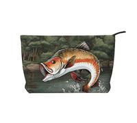 Borsa per il trucco in velluto a coste con cerniera, borsa per cosmetici, borsa da viaggio/spiaggia, regalo essenziale per lei - Safflower Flying Fish