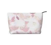 Borsa per il trucco in velluto a coste con motivo floreale dipinto a mano, multifunzione, 22 x 7 x 17 cm, per viaggi, campeggio, vacanze, fitness, Nero , Taglia unica