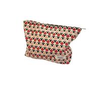 Borsa per il trucco in velluto a coste Organizer Frizione Retro Stampa Fiore Borsa Cosmetica Wash Donne Viaggio Make Up Pouch Beauty Toilet Storage Cases, A, Taglia unica