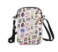 Borsa per il trucco ispirata al cane dei cartoni animati, regalo per i fan dei cartoni animati, Cane Coraggio Cr Eu, Borsa cosmetica con stampa