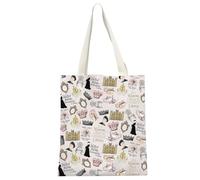 Borsa per il trucco ispirata al programma televisivo V. Crawley, con citazione ispirata a V. Crawley, per donne e ragazze, Downton Tv Pattern Tote Eu, Small