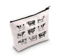 Borsa per il trucco ispirata alla mucca Cottage Core Mucca Regalo Boho Mucca per gli amanti della mucca, Borsa mucche UE, Borsa cosmetica con stampa