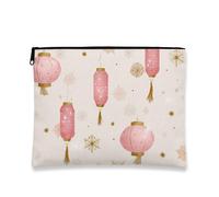 Borsa per il trucco, Lanterne di pesca Borse da viaggio cosmetiche vintage per le donne, piccola borsa portatile in tela con cerniera, organizer per articoli da toeletta per la cura della pelle, Pesca