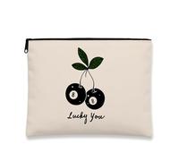 Borsa per il trucco Lucky You, elegante pochette da viaggio per cosmetici da donna con palline da biliardo nere e foglie, organizer portatile in tela con cerniera, scelta perfetta per festival, 7x9 p