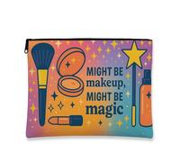 Borsa per il trucco magica, borsa da viaggio per cosmetici con stelle colorate per donna, organizer portatile in tela con cerniera, borsa da toilette per la cura della pelle, regalo di compleanno, 7x