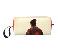 Borsa per il trucco motivazionale samurai resistente all'acqua da viaggio organizer per articoli da toeletta per donne uomini guerriero giapponese custodia per cosmetici con cerniera piccola borsa
