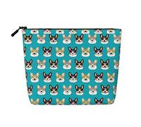 Borsa per il trucco multifunzionale con cerniera per viaggi d'affari e viaggi di lavoro a casa borsa per il trucco multifunzionale per cani, Nero , Taglia unica