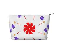 Borsa per il trucco multifunzionale in velluto a coste con chiusura a cerniera a otto vie con fiore rotante 22 x 7 x 17 cm per viaggi, campeggio, vacanze, fitness, Nero , Taglia unica