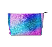 Borsa per il trucco multifunzionale in velluto a coste con chiusura a cerniera, con lustrini, 22 x 7 x 17 cm, per viaggi, campeggio, vacanze, fitness, Nero , Taglia unica
