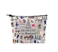 Borsa per il trucco musicale di Broadway, borsa per il trucco con scritta "I'm Not Dramatic I'm Theatrical Musical Theatre Theatre", con cerniera West End Broadway, I'm Theatrical Bag Eu, Borsa