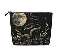 Borsa per il trucco Mystical Black Snake Mystical Black Snake per donna, grande pochette cosmetica da viaggio, organizer per articoli da toilette effetto lino resistente all'acqua con cerniera, borsa