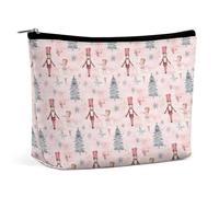 Borsa per il trucco natalizia a forma di ballerina dello Schiaccianoci per donna, trousse da viaggio per articoli da toilette, borse portaoggetti per il bagno