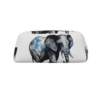 Borsa per il trucco nera blu elefante per donne e uomini, astuccio per matite, piccola borsa per cosmetici da viaggio con cerniera, borse per articoli da toeletta, astucci estetici per penne, borse po