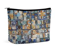 Borsa per il trucco nostalgica in mosaico di marmo per donna, portatile, cosmetica, impermeabile, estetica, portatile, da viaggio e da lavoro