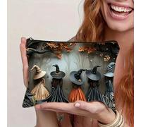 Borsa per il trucco Notte della Foresta Magica - Opera d'arte di strega fantasy e celeste, chiusura con cerniera resistente, accessorio essenziale da viaggio, adatto per viaggi o uso quotidiano, A,BPo