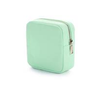 Borsa Per Il Trucco Nylon Mini Makeup Bag Toiletry Cosmetic Storage Bag Waterproof Zipper Small Pouch Coin Sanitary Napkin Purse For Women Girls Borsa Cosmetica(Light Green)