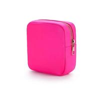 Borsa Per Il Trucco Nylon Mini Makeup Bag Toiletry Cosmetic Storage Bag Waterproof Zipper Small Pouch Coin Sanitary Napkin Purse For Women Girls Borsa Cosmetica(Rose Red)