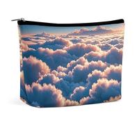 Borsa per il trucco On Top of The Cloud per donna, borsa cosmetica portatile impermeabile, estetica, portatile, da viaggio e da lavoro