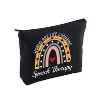 Borsa per il trucco patologo del linguaggio linguistico parole sono la vita che cambia la vita logopedia borsa cosmetica arcobaleno SLP apprezzamento regalo, Borsa logopedia, 23.5*17