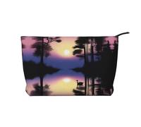 Borsa per il trucco Peaceful Dawn Corduroy con fodera robusta per viaggi e uso quotidiano