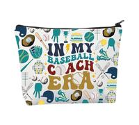 Borsa per il trucco per allenatore di baseball Regali per allenatori di baseball Regali per amanti del baseball Regali in My Baseball Coach Era Borsa con cerniera, Beauty case per cani, alla moda