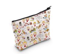 Borsa per il trucco per amanti dei cartoni animati Regali per amanti dei libri della tigre Regali Cartoon Book Zipper Bag, Dream Together Regno Unito