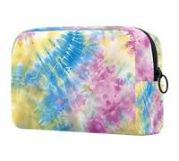 Borsa per il trucco per borsa, borsa cosmetica da viaggio, borsa per il trucco, borsa portatile versatile con cerniera per le donne - bel motivo tie-dye, Multi, 18.5x7.5x13cm/7.3x3x5.1in, Art Deco