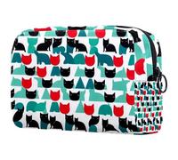 Borsa per il trucco per borsa, borsa cosmetica da viaggio, borsa per il trucco, borsa versatile con cerniera portatile per le donne - Teste di procione colorate, Multi, 18.5x7.5x13cm/7.3x3x5.1in, Art